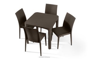 LEOPSI, https://konsimo.de/kollektion/leopsi/ Gartentisch mit 4 Stühlen aus Polypropylen braun braun - Foto