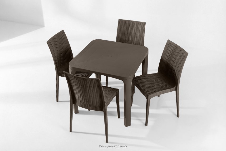 LEOPSI Gartentisch mit 4 Stühlen aus Polypropylen braun braun - Foto 25