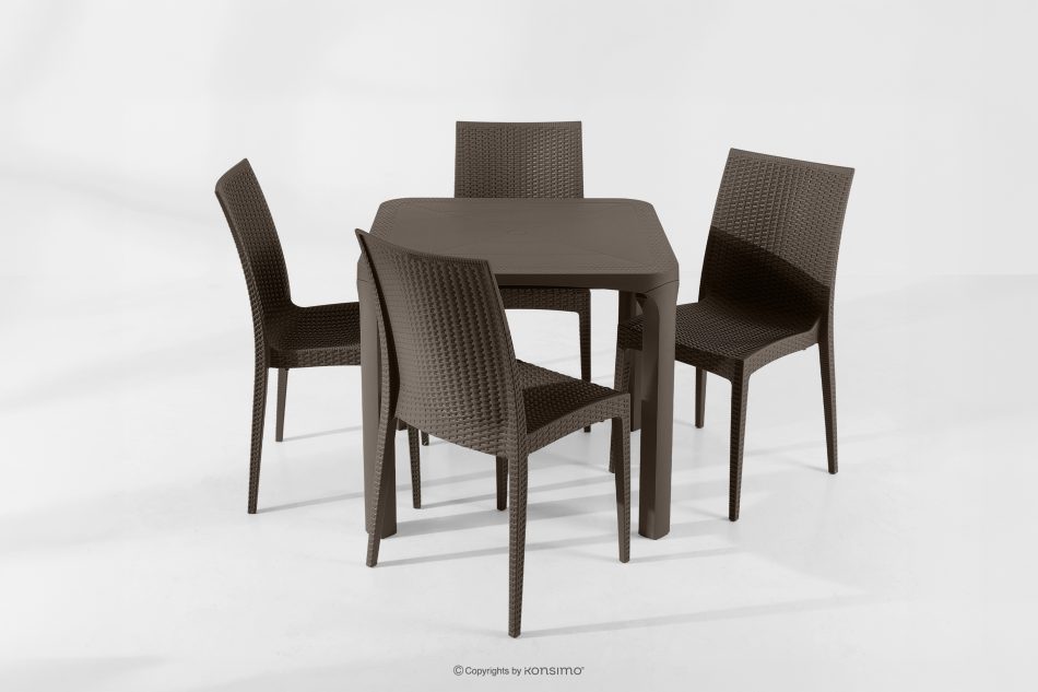 LEOPSI Gartentisch mit 4 Stühlen aus Polypropylen braun braun - Foto 26