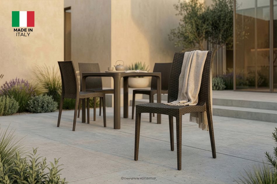 LEOPSI Gartentisch mit 4 Stühlen aus Polypropylen braun braun - Foto 30