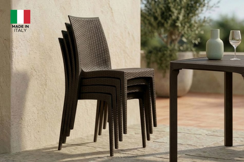 LEOPSI Gartentisch mit 4 Stühlen aus Polypropylen braun braun - Foto 32