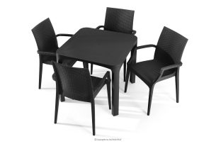 LEOPSI, https://konsimo.de/kollektion/leopsi/ Tisch und Stühle für den Balkon aus anthrazitfarbenem Polypropylen anthrazit - Foto