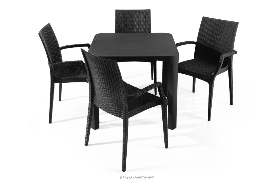 LEOPSI Tisch und Stühle für den Balkon aus anthrazitfarbenem Polypropylen anthrazit - Foto 2