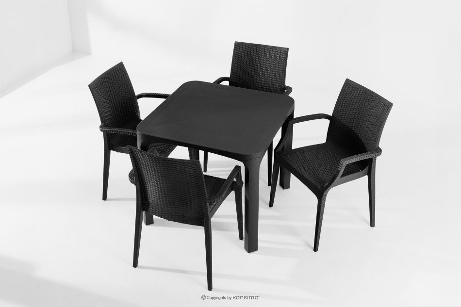 LEOPSI Tisch und Stühle für den Balkon aus anthrazitfarbenem Polypropylen anthrazit - Foto 26