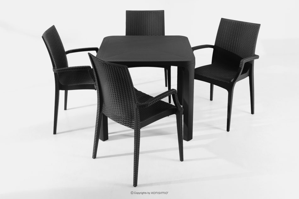 LEOPSI Tisch und Stühle für den Balkon aus anthrazitfarbenem Polypropylen anthrazit - Foto 27