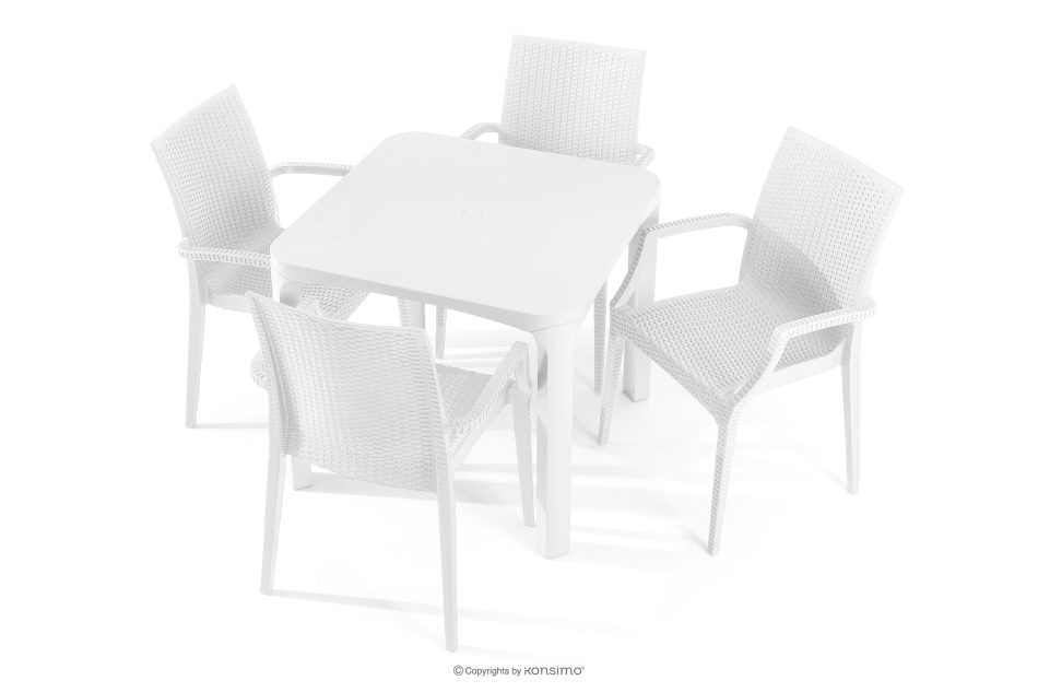 LEOPSI Tisch und Stühle für die Terrasse aus weißem Polypropylen weiß - Foto 0