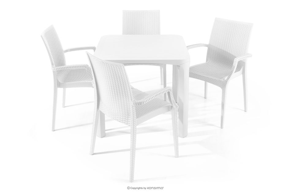 LEOPSI Tisch und Stühle für die Terrasse aus weißem Polypropylen weiß - Foto 2