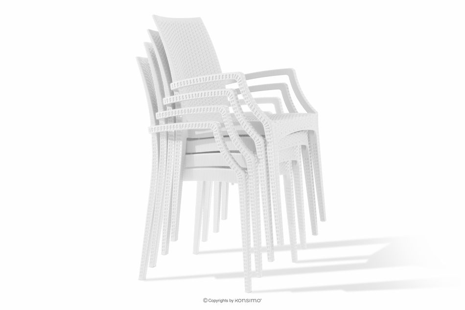 LEOPSI Tisch und Stühle für die Terrasse aus weißem Polypropylen weiß - Foto 24