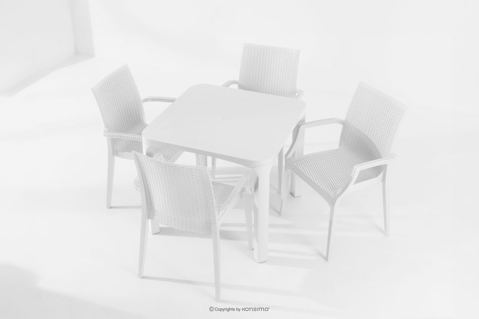 LEOPSI Tisch und Stühle für die Terrasse aus weißem Polypropylen weiß - Foto 26