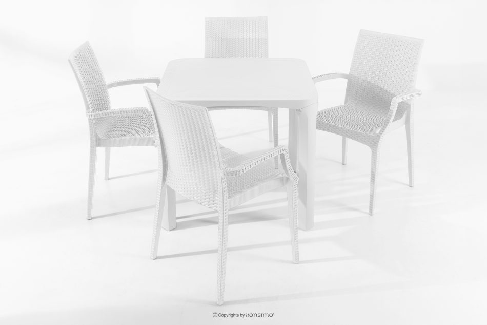 LEOPSI Tisch und Stühle für die Terrasse aus weißem Polypropylen weiß - Foto 27