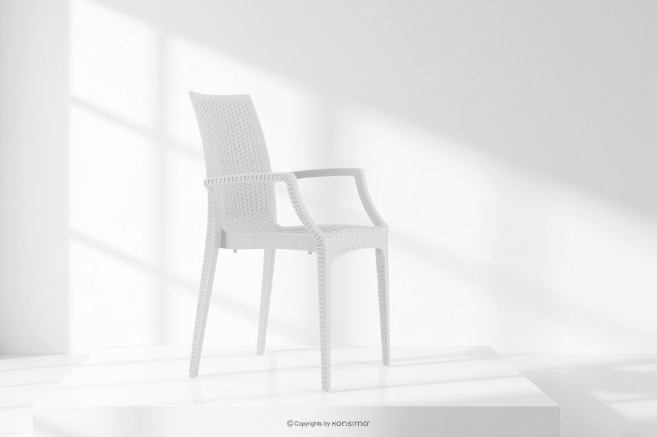 LEOPSI Tisch und Stühle für die Terrasse aus weißem Polypropylen weiß - Foto 28