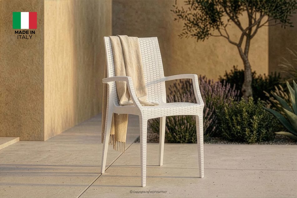 LEOPSI Tisch und Stühle für die Terrasse aus weißem Polypropylen weiß - Foto 1