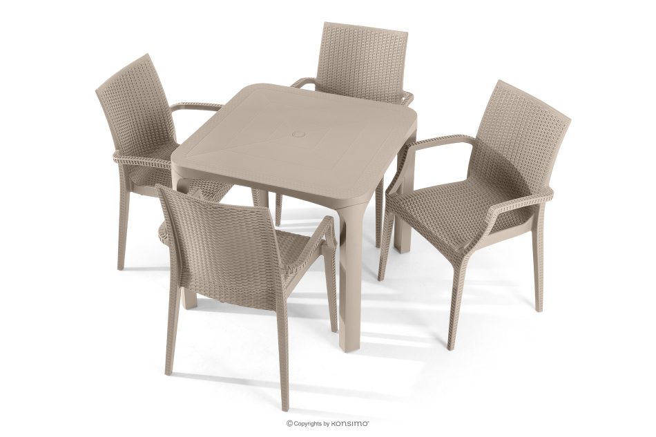 LEOPSI Tisch und Stühle für den Garten aus beigem Polypropylen beige - Foto 0