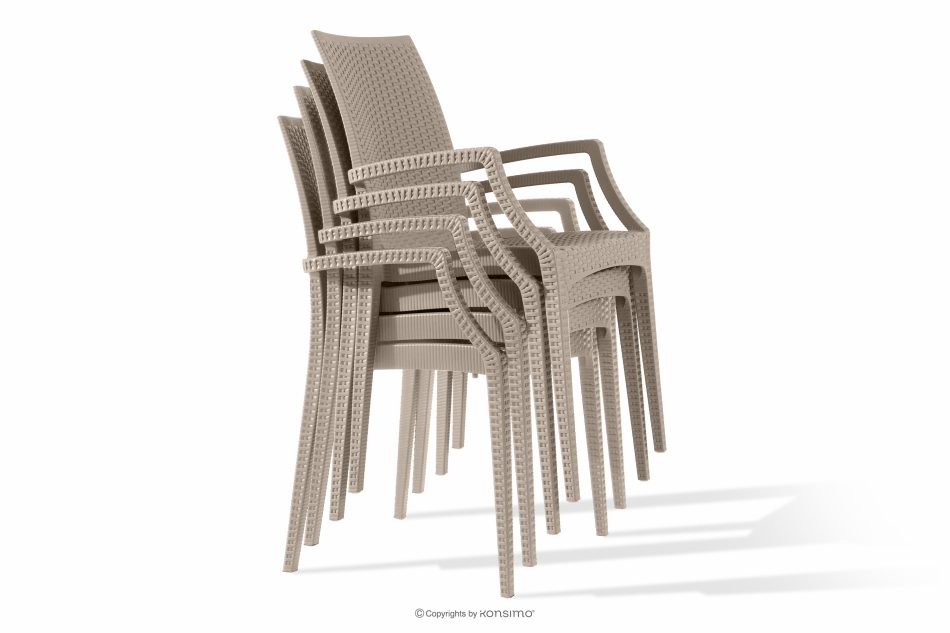 LEOPSI Tisch und Stühle für den Garten aus beigem Polypropylen beige - Foto 24