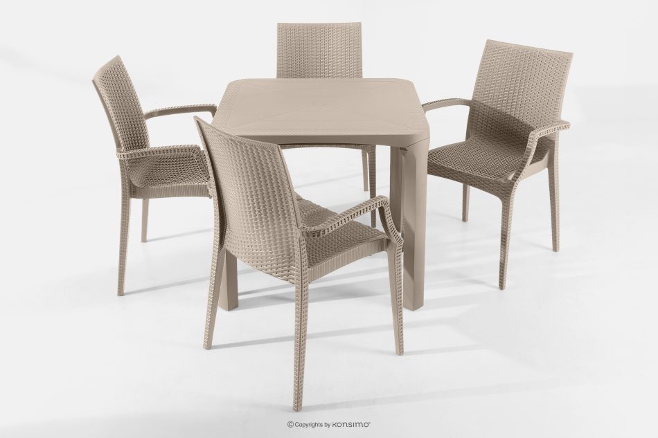 LEOPSI Tisch und Stühle für den Garten aus beigem Polypropylen beige - Foto 27