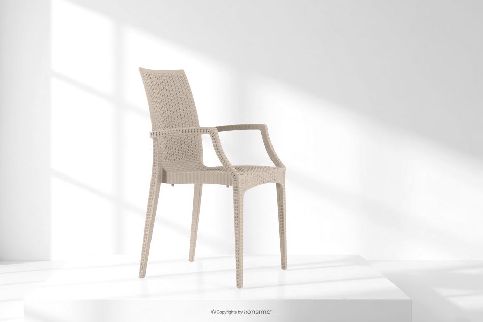 LEOPSI Tisch und Stühle für den Garten aus beigem Polypropylen beige - Foto 28