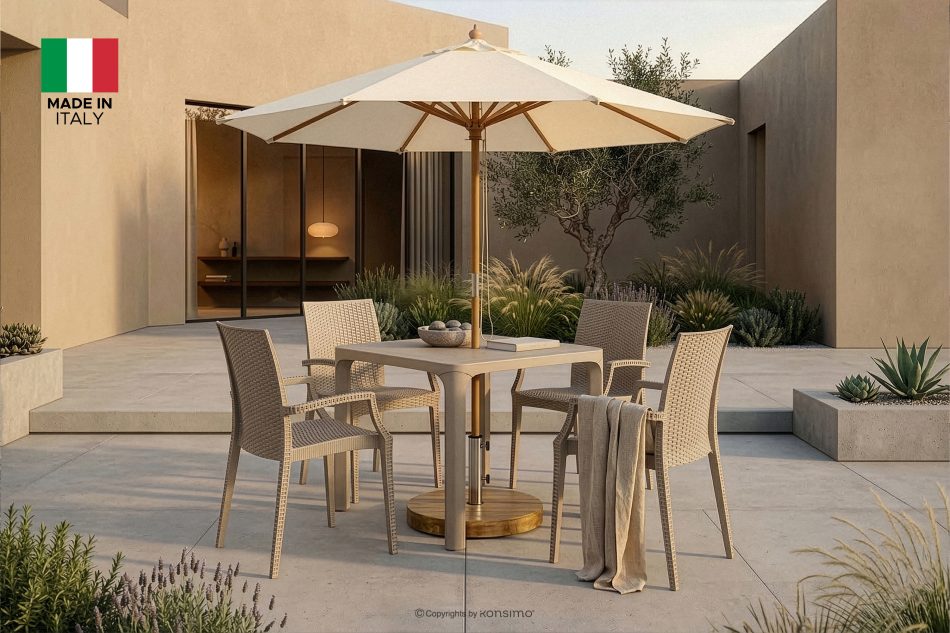 LEOPSI Tisch und Stühle für den Garten aus beigem Polypropylen beige - Foto 33