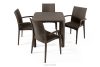 LEOPSI Tisch und Stühle für den Garten aus braunem Polypropylen braun - Foto 3