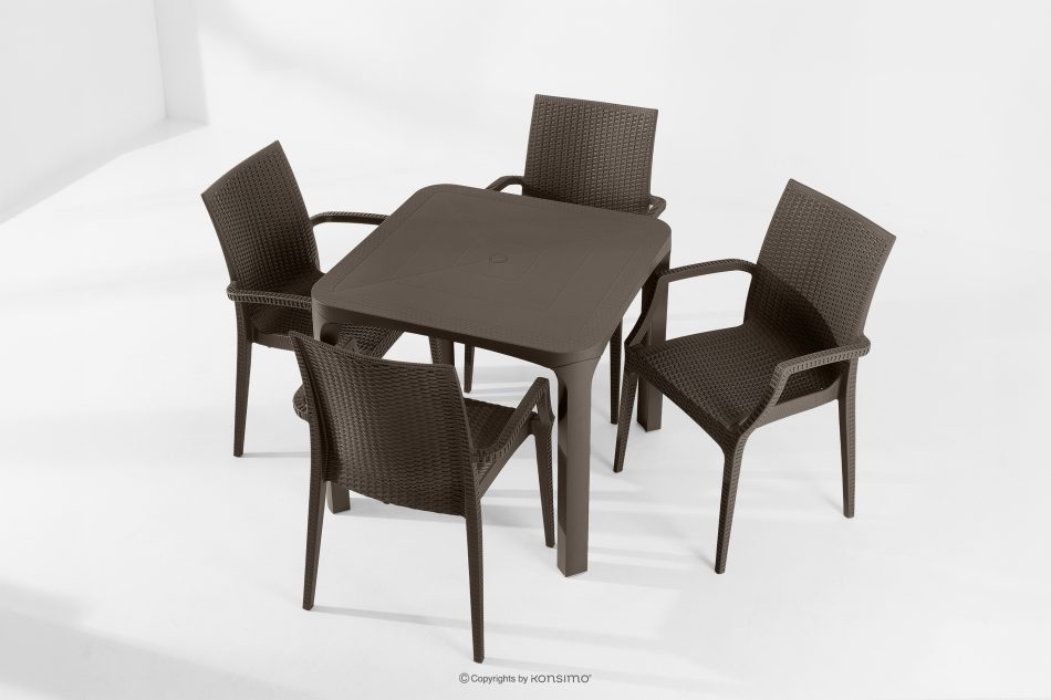 LEOPSI Tisch und Stühle für den Garten aus braunem Polypropylen braun - Foto 26