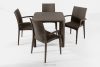 LEOPSI Tisch und Stühle für den Garten aus braunem Polypropylen braun - Foto 28