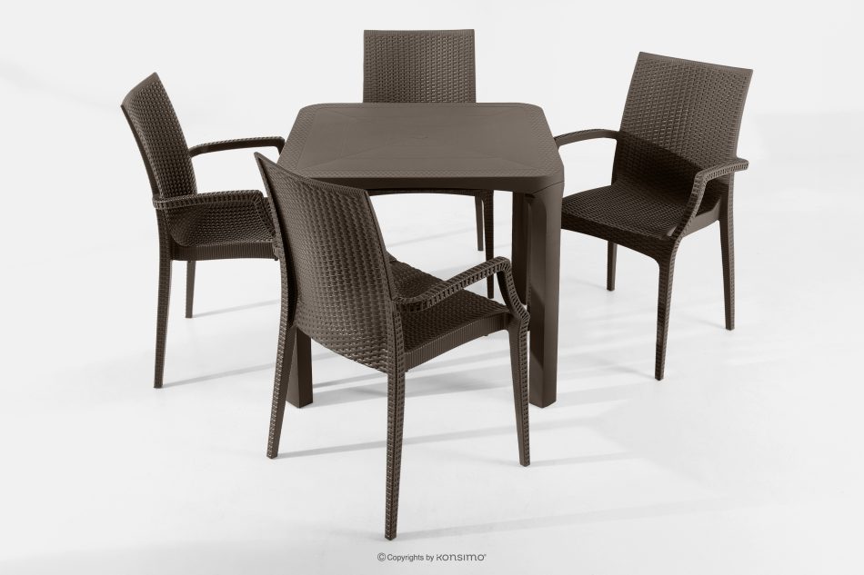 LEOPSI Tisch und Stühle für den Garten aus braunem Polypropylen braun - Foto 27