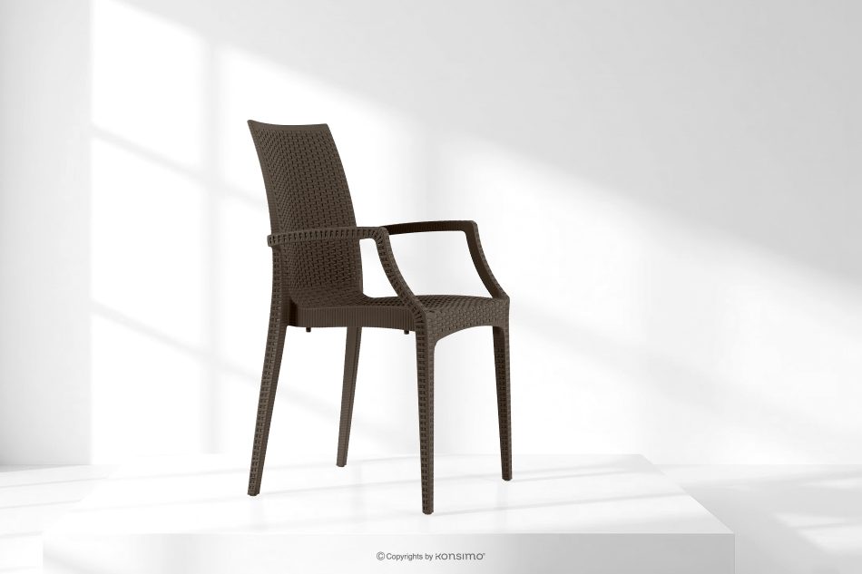 LEOPSI Tisch und Stühle für den Garten aus braunem Polypropylen braun - Foto 28