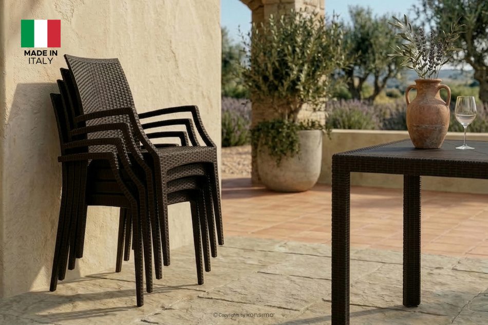 LEOPSI Tisch und Stühle für den Garten aus braunem Polypropylen braun - Foto 32