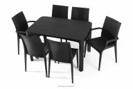 Tisch und 6 Stühle aus anthrazitfarbenem Polypropylen
