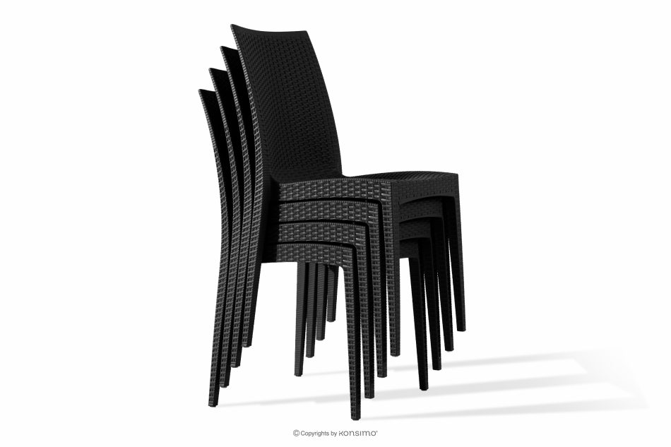 LEOPSI Tisch und 6 Stühle aus anthrazitfarbenem Polypropylen anthrazit - Foto 31