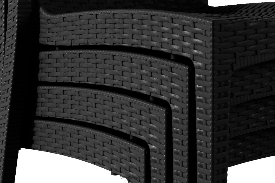 LEOPSI Tisch und 6 Stühle aus anthrazitfarbenem Polypropylen anthrazit - Foto 32