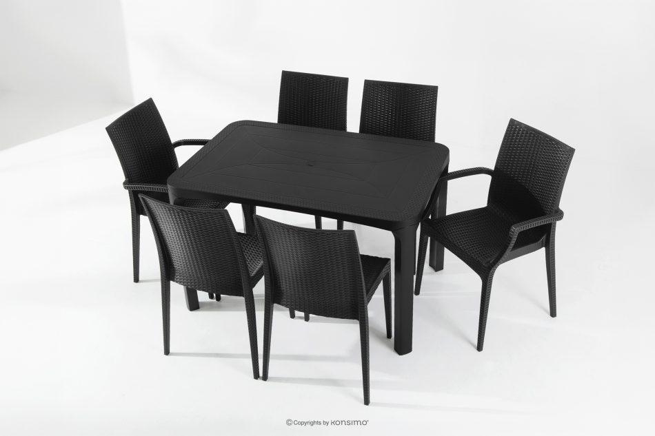 LEOPSI Tisch und 6 Stühle aus anthrazitfarbenem Polypropylen anthrazit - Foto 33