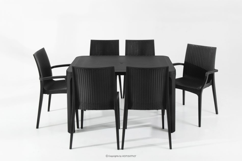 LEOPSI Tisch und 6 Stühle aus anthrazitfarbenem Polypropylen anthrazit - Foto 34