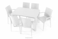 Tisch und 6 Stühle aus weißem Polypropylen