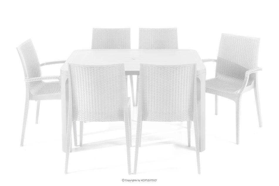 LEOPSI Tisch und 6 Stühle aus weißem Polypropylen weiß - Foto 2