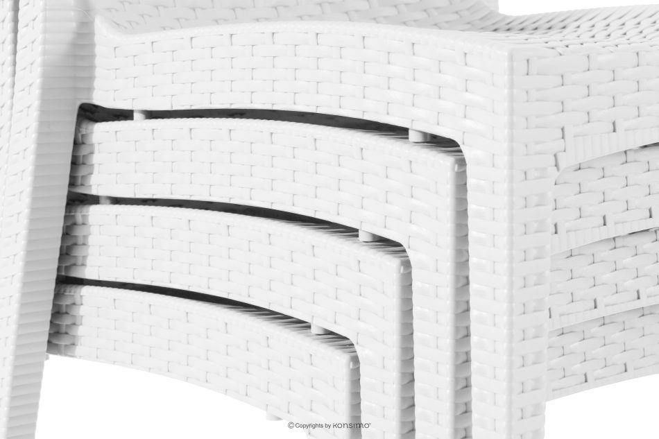 LEOPSI Tisch und 6 Stühle aus weißem Polypropylen weiß - Foto 32