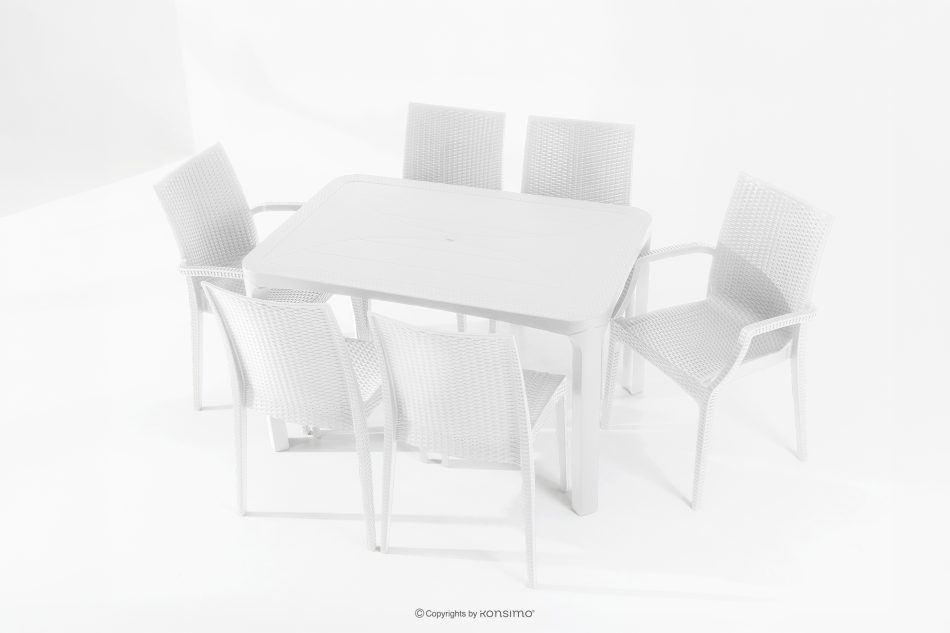 LEOPSI Tisch und 6 Stühle aus weißem Polypropylen weiß - Foto 33