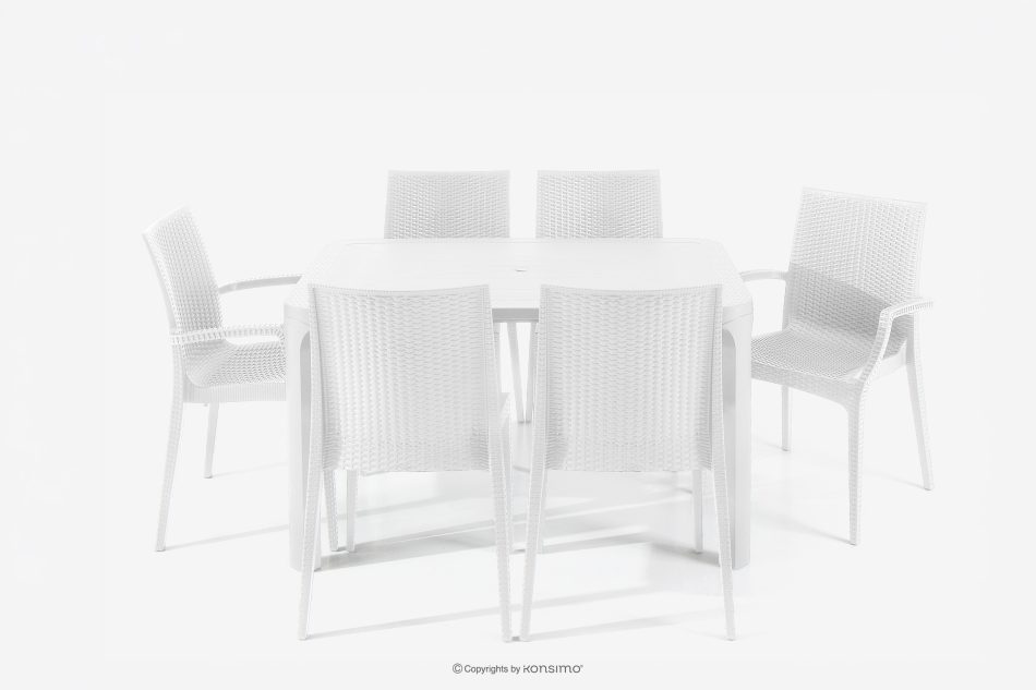 LEOPSI Tisch und 6 Stühle aus weißem Polypropylen weiß - Foto 34