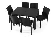 Gartenmöbel-Set Tisch mit 6 Stühlen aus Polypropylen anthrazit