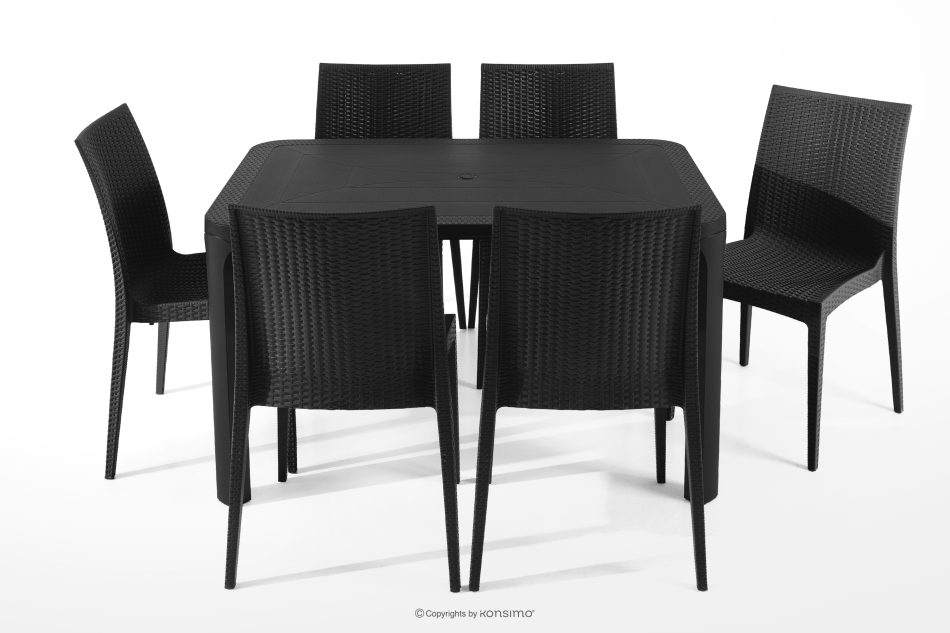 LEOPSI Gartenmöbel-Set Tisch mit 6 Stühlen aus Polypropylen anthrazit anthrazit - Foto 2