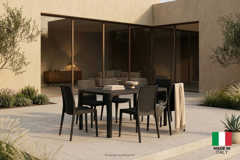 LEOPSI Gartenmöbel-Set Tisch mit 6 Stühlen aus Polypropylen anthrazit anthrazit - Foto 1