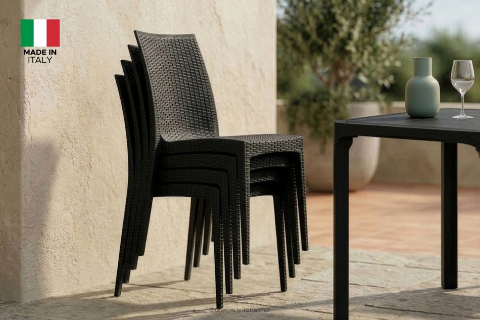 LEOPSI Gartenmöbel-Set Tisch mit 6 Stühlen aus Polypropylen anthrazit anthrazit - Foto 31