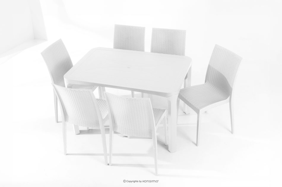 LEOPSI Gartenmöbel-Set Tisch mit 6 Stühlen aus Polypropylen weiß weiß - Foto 25