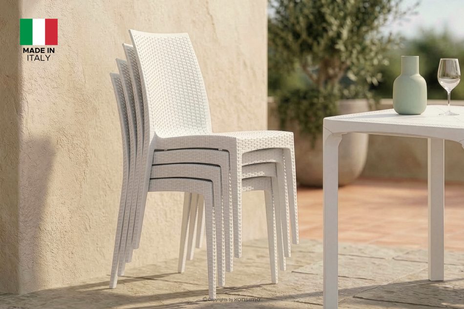 LEOPSI Gartenmöbel-Set Tisch mit 6 Stühlen aus Polypropylen weiß weiß - Foto 31