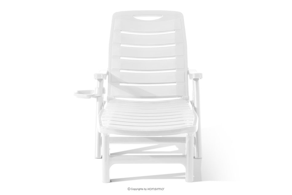 TIDIA Hotel-Liegestuhl mit verstellbarer Rückenlehne weiß weiß - Foto 2