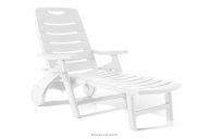 Hotel-Liegestuhl mit verstellbarer Rückenlehne weiß