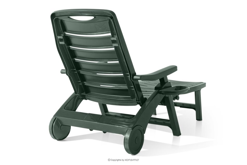 TIDIA Terrassen-Liegestuhl mit verstellbarer Rückenlehne dunkelgrün dunkelgrün - Foto 4