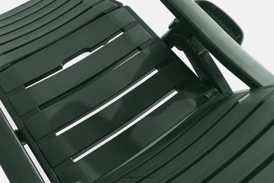 TIDIA Terrassen-Liegestuhl mit verstellbarer Rückenlehne dunkelgrün dunkelgrün - Foto 9