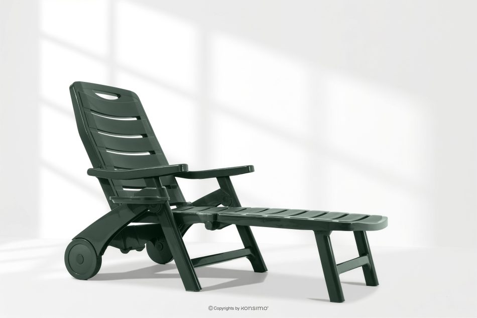 TIDIA Terrassen-Liegestuhl mit verstellbarer Rückenlehne dunkelgrün dunkelgrün - Foto 19