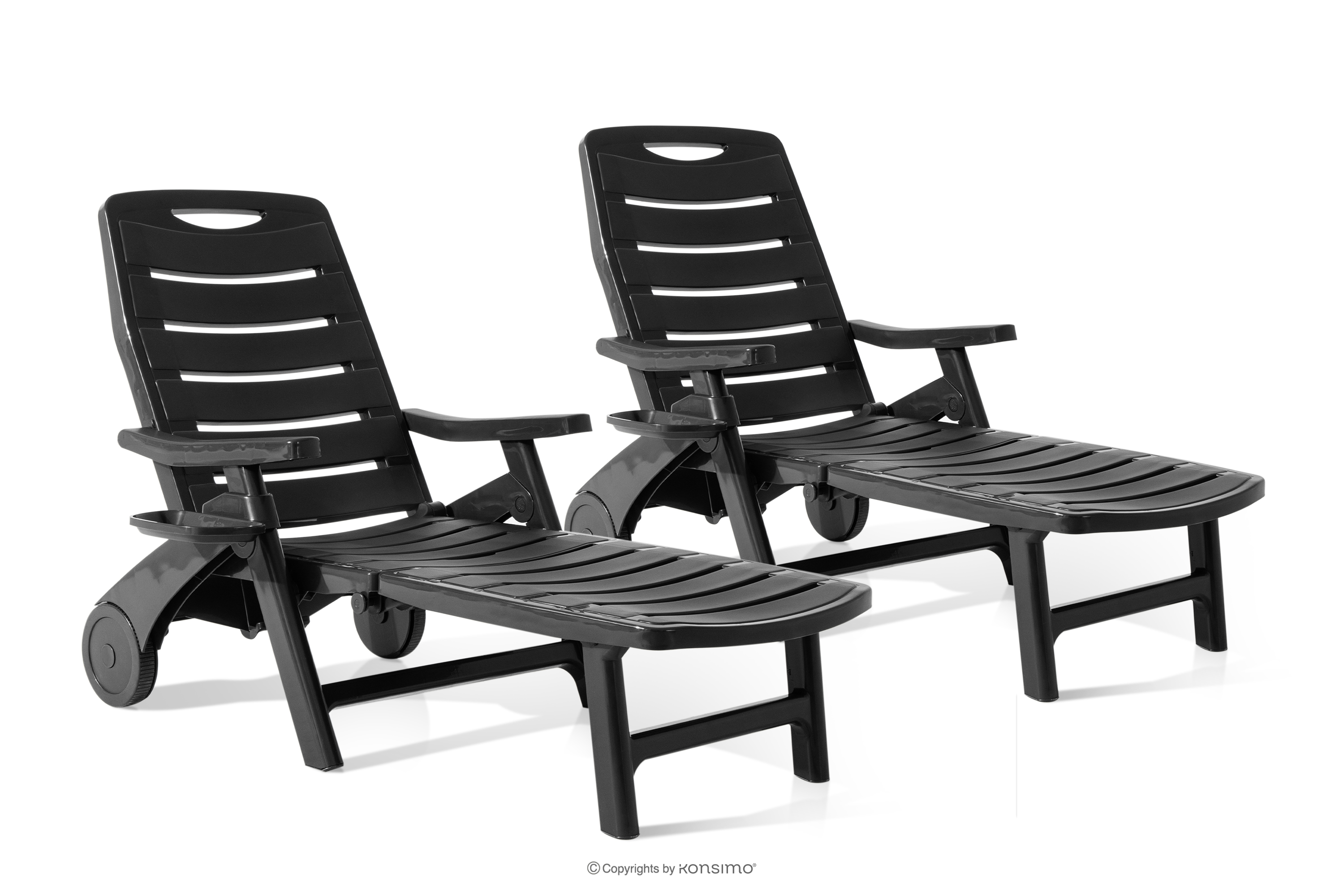 Gartenliege mit verstellbarer Rückenlehne 2 tlg. anthrazit TIDIA