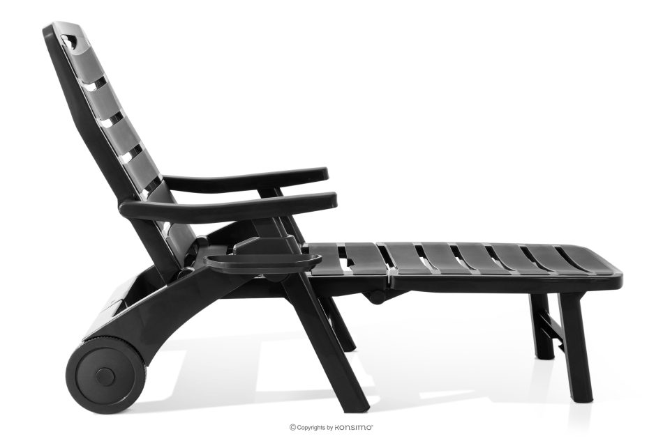 TIDIA Gartenliege mit verstellbarer Rückenlehne 2 tlg. anthrazit anthrazit - Foto 4